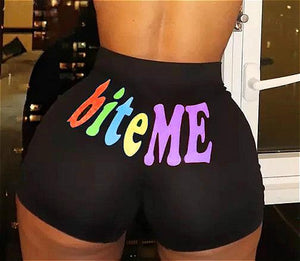 Summer Shorts Slim Womens Short Pants Print Hot Sale Hip-hop Outdoor Sports Elastic Waist