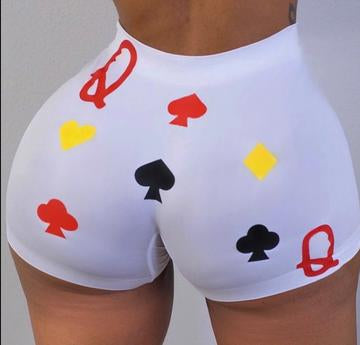 Summer Shorts Slim Womens Short Pants Print Hot Sale Hip-hop Outdoor Sports Elastic Waist