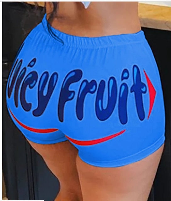 Summer Shorts Slim Womens Short Pants Print Hot Sale Hip-hop Outdoor Sports Elastic Waist