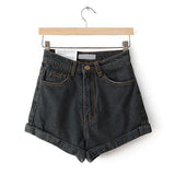 Women's Denim Shorts Blue Black High Waist Woman Shorts Short Jeans
