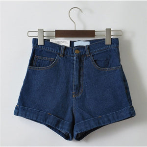 Women's Denim Shorts Blue Black High Waist Woman Shorts Short Jeans