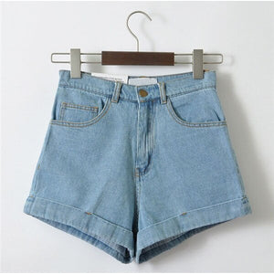 Women's Denim Shorts Blue Black High Waist Woman Shorts Short Jeans