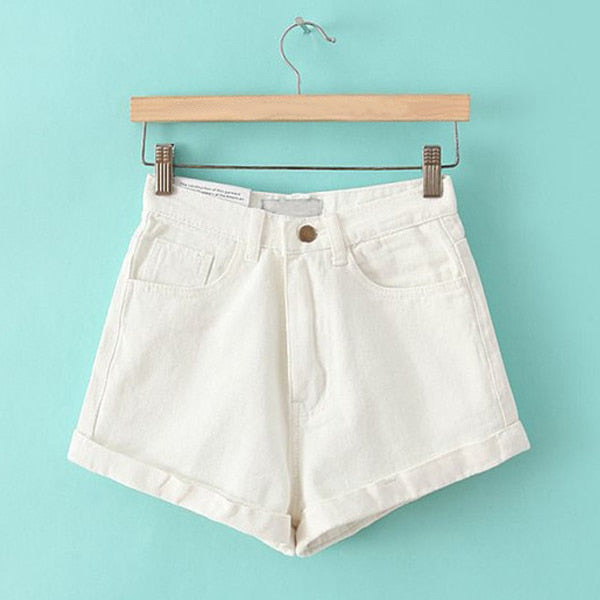 Women's Denim Shorts Blue Black High Waist Woman Shorts Short Jeans
