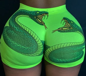 Summer Shorts Slim Womens Short Pants Print Hot Sale Hip-hop Outdoor Sports Elastic Waist