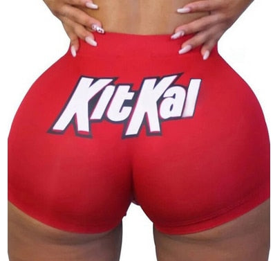 Summer Shorts Slim Womens Short Pants Print Hot Sale Hip-hop Outdoor Sports Elastic Waist