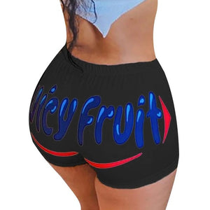 Summer Shorts Slim Womens Short Pants Print Hot Sale Hip-hop Outdoor Sports Elastic Waist