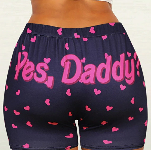 Summer Shorts Slim Womens Short Pants Print Hot Sale Hip-hop Outdoor Sports Elastic Waist