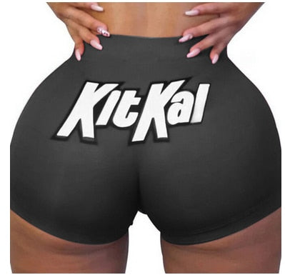 Summer Shorts Slim Womens Short Pants Print Hot Sale Hip-hop Outdoor Sports Elastic Waist