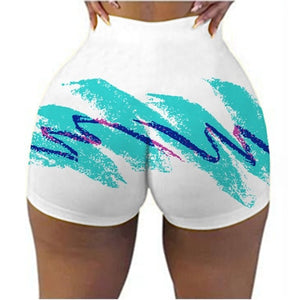 Summer Shorts Slim Womens Short Pants Print Hot Sale Hip-hop Outdoor Sports Elastic Waist