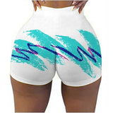Summer Shorts Slim Womens Short Pants Print Hot Sale Hip-hop Outdoor Sports Elastic Waist