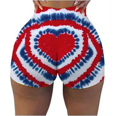 Summer Shorts Slim Womens Short Pants Print Hot Sale Hip-hop Outdoor Sports Elastic Waist