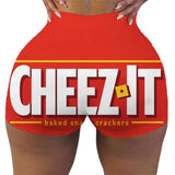Summer Shorts Slim Womens Short Pants Print Hot Sale Hip-hop Outdoor Sports Elastic Waist