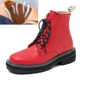 women shoes Ankle 2020 Autumn British Wind Genuine Leather Thick With Short Boots