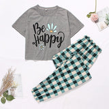 Cartoon Print Short Set Pajamas for Women  Pajama Set Sweet Short Sleeve