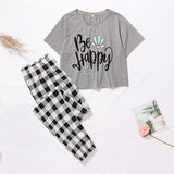 Cartoon Print Short Set Pajamas for Women  Pajama Set Sweet Short Sleeve