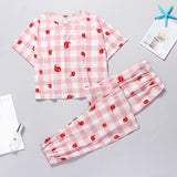 Cartoon Print Short Set Pajamas for Women  Pajama Set Sweet Short Sleeve