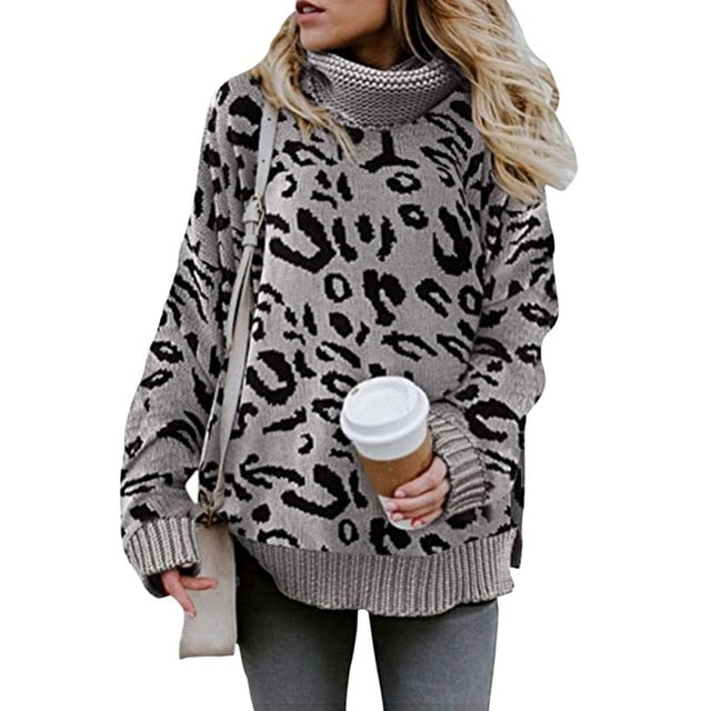 Casual Sweater Loose Turtleneck Sweater Women Knitwear Long Sleeve Pull Jumpers