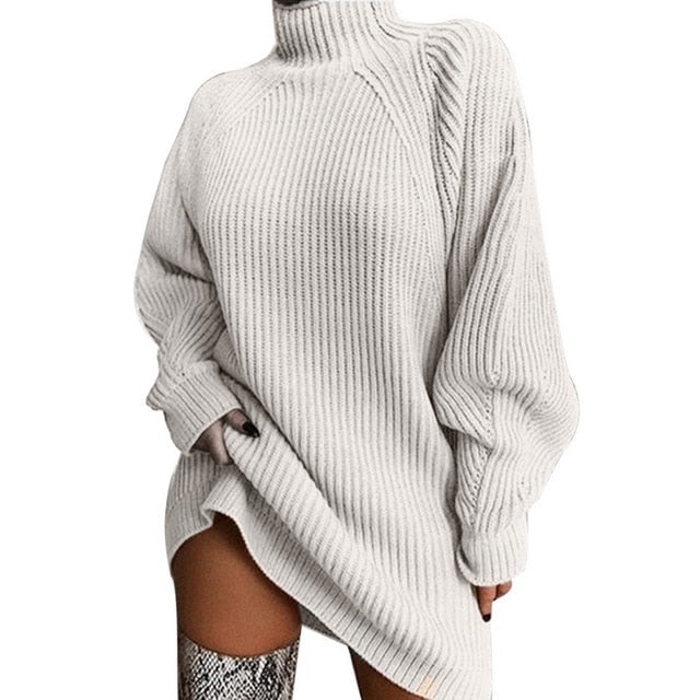 Casual Sweater Loose Turtleneck Sweater Women Knitwear Long Sleeve Pull Jumpers