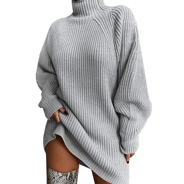 Casual Sweater Loose Turtleneck Sweater Women Knitwear Long Sleeve Pull Jumpers