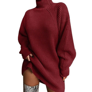 Casual Sweater Loose Turtleneck Sweater Women Knitwear Long Sleeve Pull Jumpers