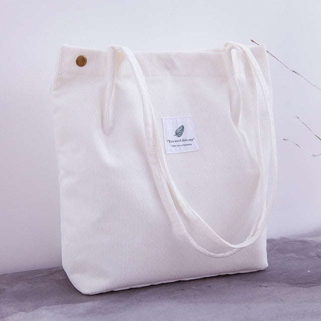 Canvas Cloth Shoulder Bag Environmental Storage Handbag Reusable Foldable