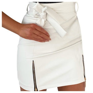 Women High Waist Solid Zipper Mini Pencil Skirt Hip Slim Sexy Short Skirt