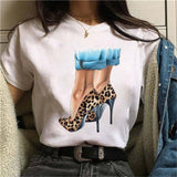 Female Tshirt Women Fashion Graphic Printed T-Shirt Harajuku Korean Style Short Sleeves Clothes Female