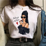 Female Tshirt Women Fashion Graphic Printed T-Shirt Harajuku Korean Style Short Sleeves Clothes Female