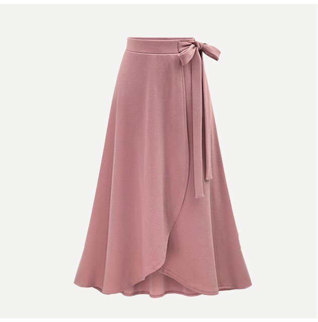 Stylish Designed Women's Autumn Asymmetric Slit Solid-color Wrap Long Skirt