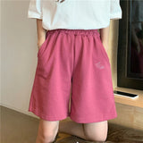 Women Embroidery Elasticity Lovely Girls Korean Style Colorful Simple Oversize Trousers