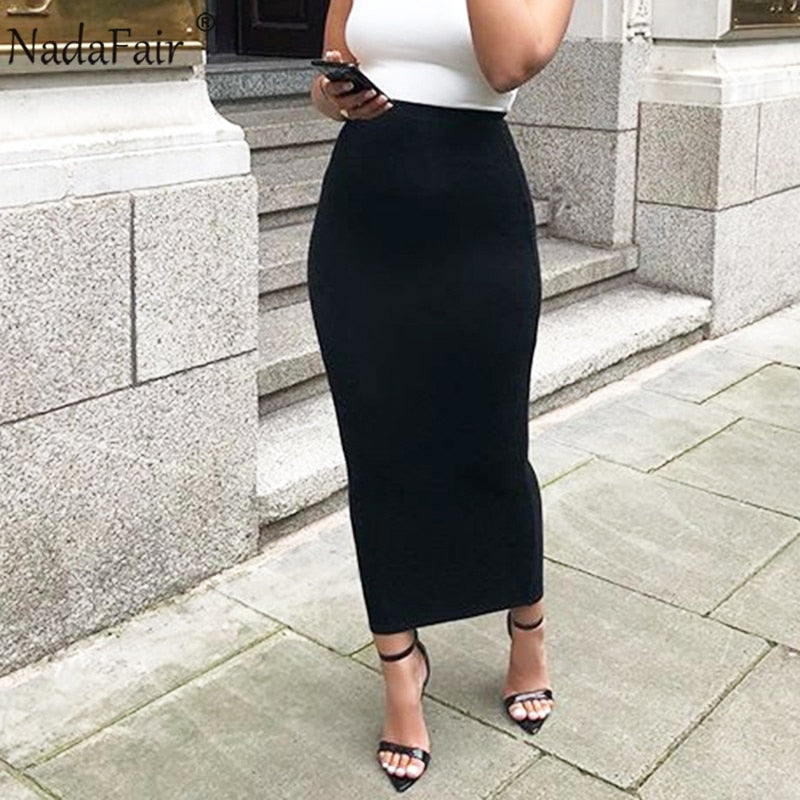 High Waist Maxi Pencil Woman Skirts Sexy Bodycon Slim Skinny Brown Black Street Party Nitgt Club Long Skirt