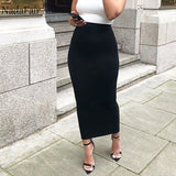 High Waist Maxi Pencil Woman Skirts Sexy Bodycon Slim Skinny Brown Black Street Party Nitgt Club Long Skirt