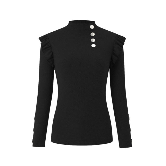 Plus Size Autumn Winter Women Blouse Long Sleeve Knitwear