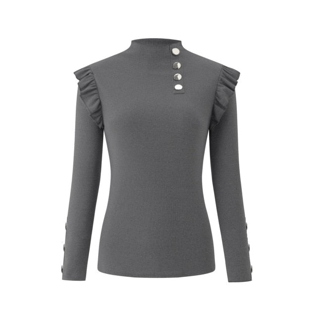 Plus Size Autumn Winter Women Blouse Long Sleeve Knitwear
