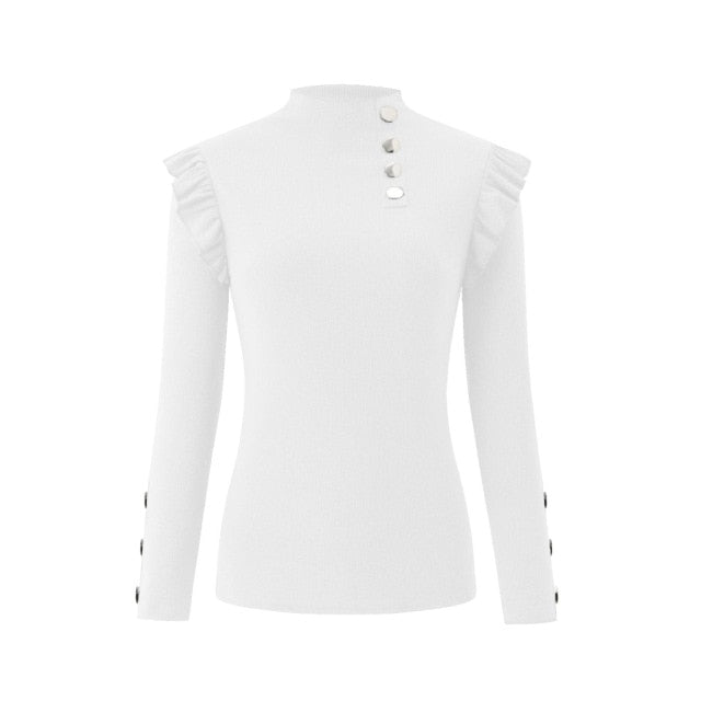 Plus Size Autumn Winter Women Blouse Long Sleeve Knitwear