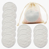 Reusable Bamboo Makeup Remover Pads 12pcs/Pack Washable Rounds Cleansing Facial Cotton Make Up