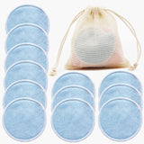 Reusable Bamboo Makeup Remover Pads 12pcs/Pack Washable Rounds Cleansing Facial Cotton Make Up