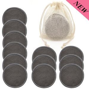 Reusable Bamboo Makeup Remover Pads 12pcs/Pack Washable Rounds Cleansing Facial Cotton Make Up