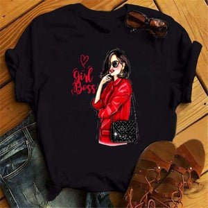 Female Tshirt Women Fashion Graphic Printed T-Shirt Harajuku Korean Style Short Sleeves Clothes Female