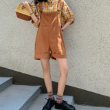 Women BF Style Cute Suspender Chic Wide-leg Summer Fashion Preppy Girls Denim Romper