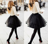 Mini short Puffy Black tulle Skirt With Ruffles Fashion