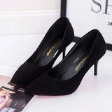 Plus Size OL Office Lady Shoes Faux Suede High Heels