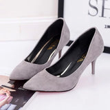 Plus Size OL Office Lady Shoes Faux Suede High Heels