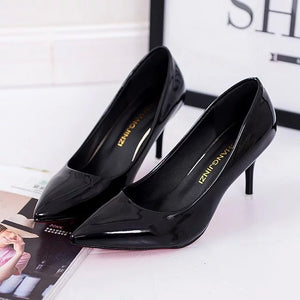 Plus Size OL Office Lady Shoes Faux Suede High Heels