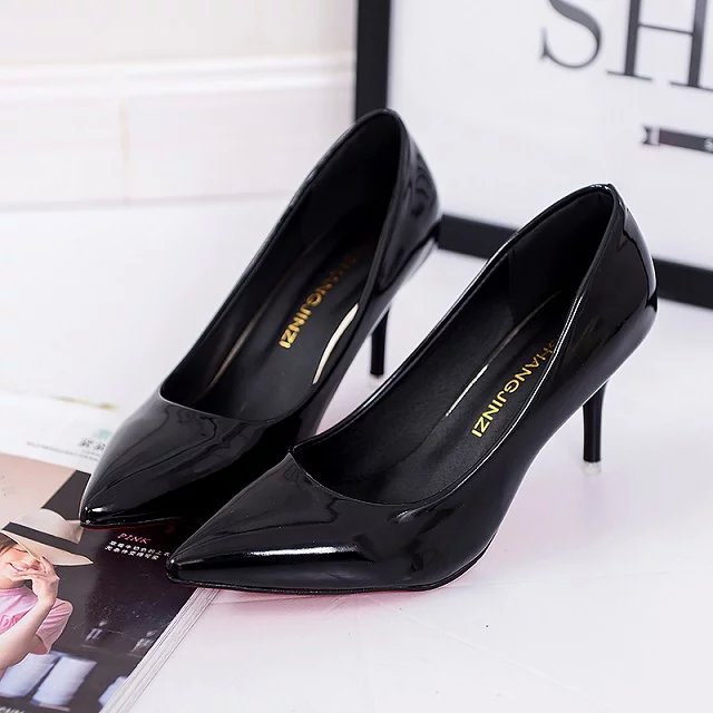 Plus Size OL Office Lady Shoes Faux Suede High Heels