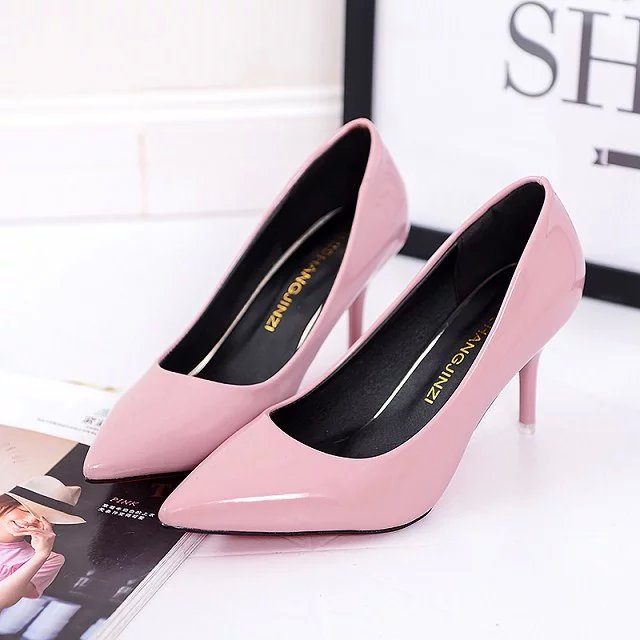 Plus Size OL Office Lady Shoes Faux Suede High Heels