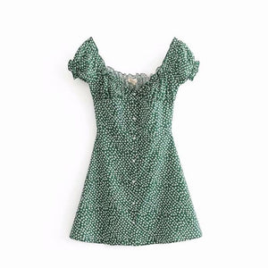 women floral elastic chiffon high waist beach dresses