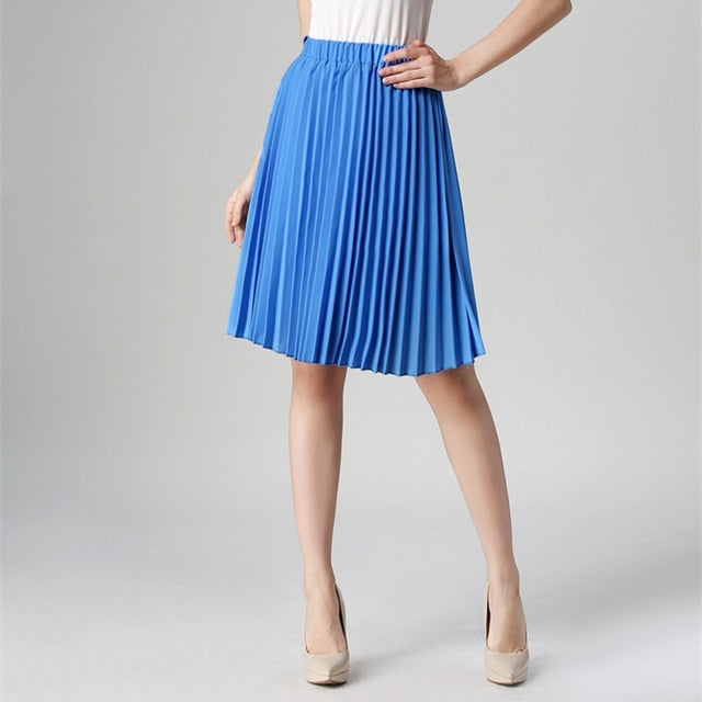 High Waist Pleated Skirt Women