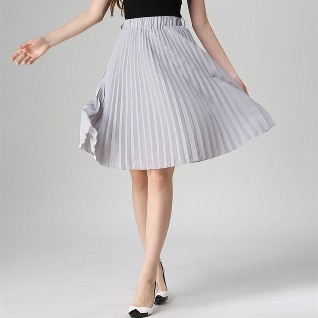 High Waist Pleated Skirt Women
