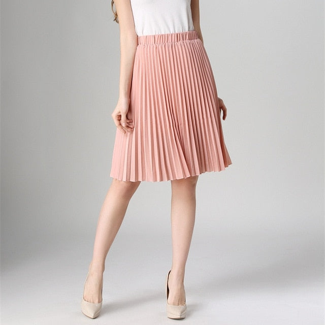 High Waist Pleated Skirt Women